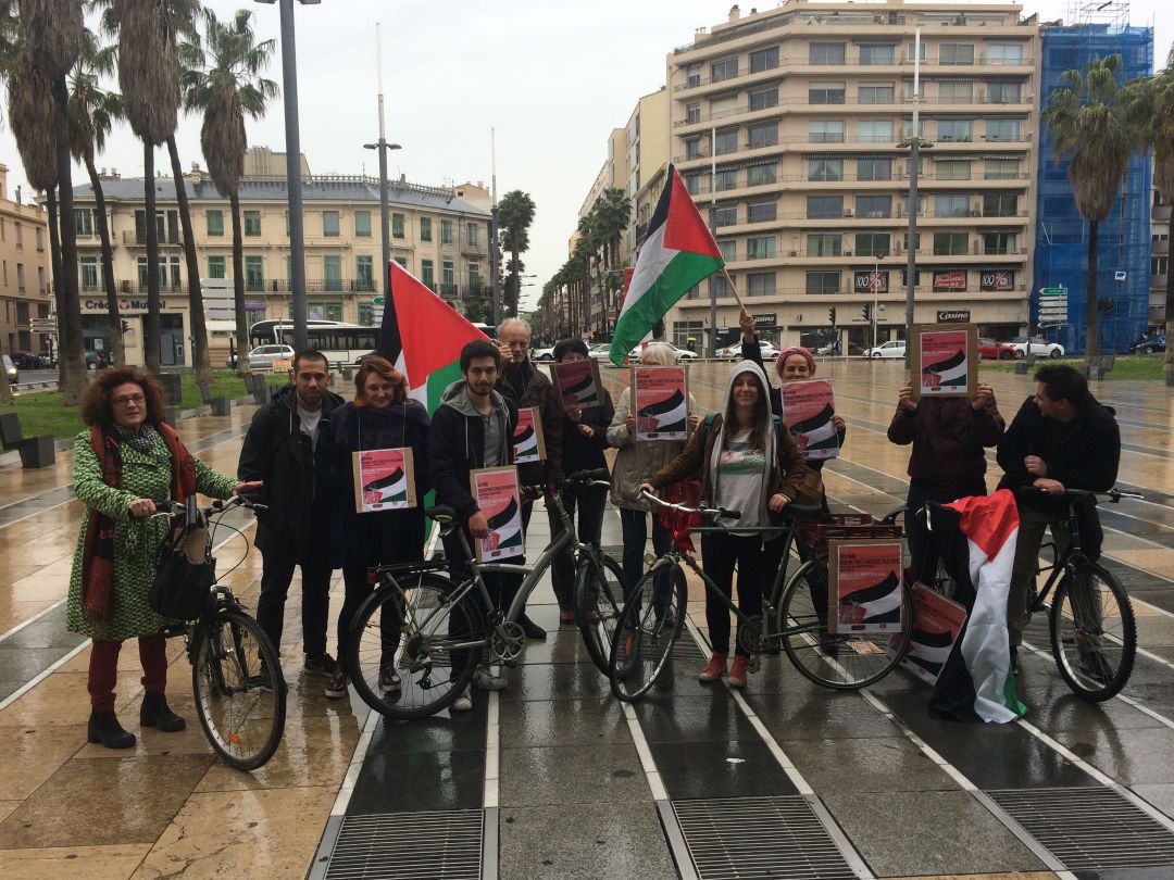 Manifestación en Perpinyà contra la salida del Giro de Italia en Jerusalén